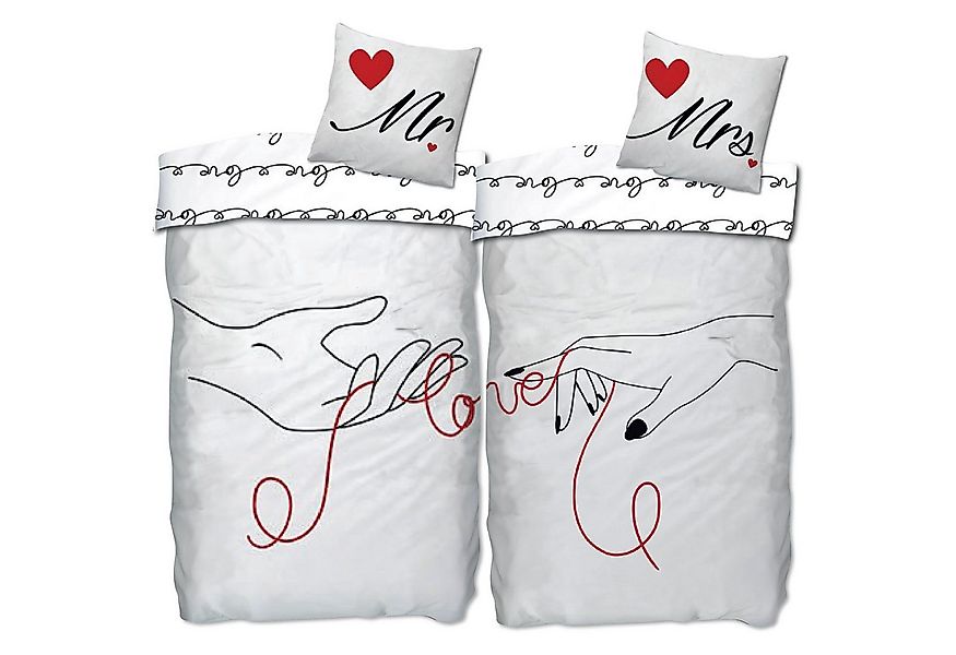 BERONAGE Partnerbettwäsche Mr. & Mrs. Partnerbettwäsche 2 Bettwäsche-Sets, günstig online kaufen