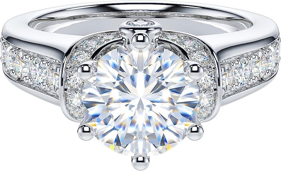 Jumpeak Diamantring Damen 585 Echtgold Ring,Damen Diamantring,2CT engagemen günstig online kaufen