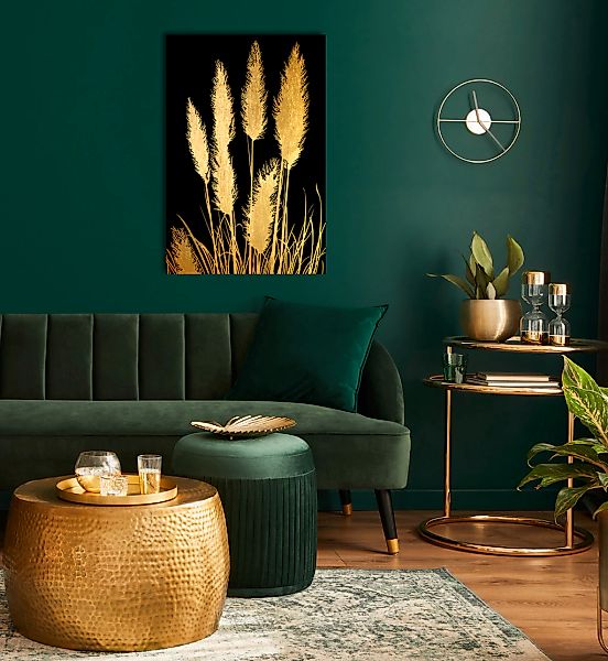 OTTO home Acrylglasbild "Pampas Gras - Acrylbilder mit Blattgold veredelt" günstig online kaufen