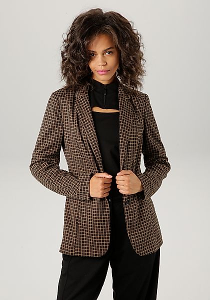 Aniston CASUAL Sweatblazer im trendigen Karo-Dessin günstig online kaufen