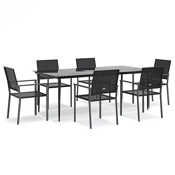vidaXL 7-Tlg Garten-Essgruppe Poly Rattan und Stahl 3187015 günstig online kaufen