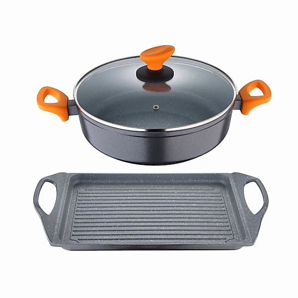 Pfannen-set San Ignacio Cookware Lava Aluminium (2 Pcs) günstig online kaufen