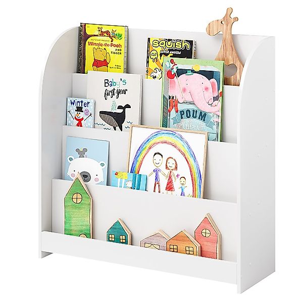 Bellabino Kinderregal Baru mit 4 großzügigen Ablagefächern, weiß, Zeitungss günstig online kaufen