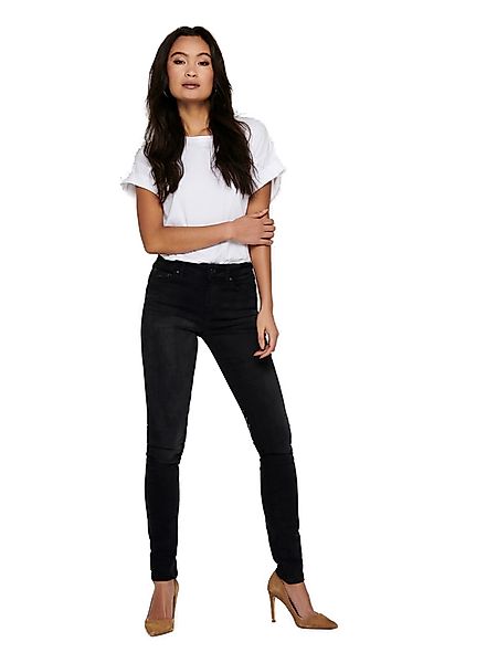 Only Damen Jeans ONLBLUSH MID SK REA1099 - Skinny Fit - Schwarz - Black Den günstig online kaufen