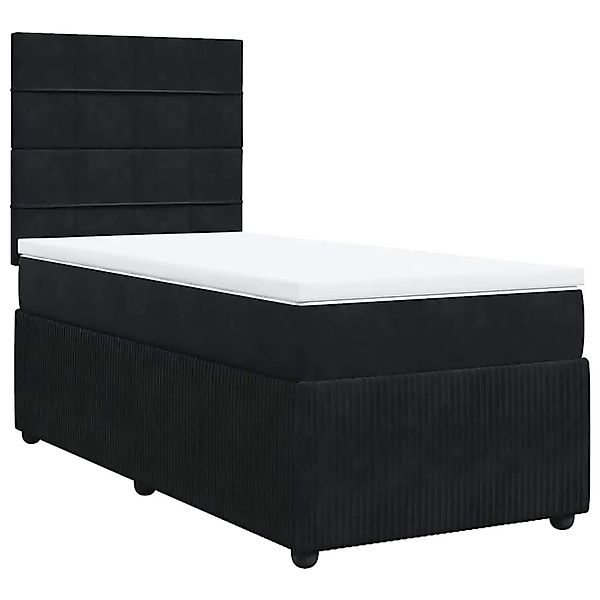 vidaXL Boxspringbett mit Matratze Schwarz 90x200 cm Samt 3292240 günstig online kaufen