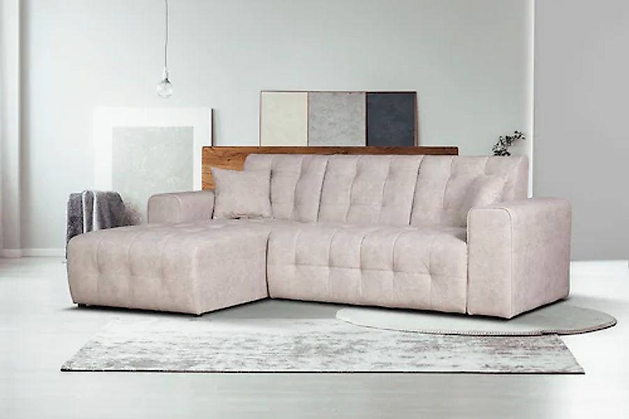 Home affaire Ecksofa »Nosia L-Form«, incl. 2 Zierkissen, mit feiner Steppun günstig online kaufen