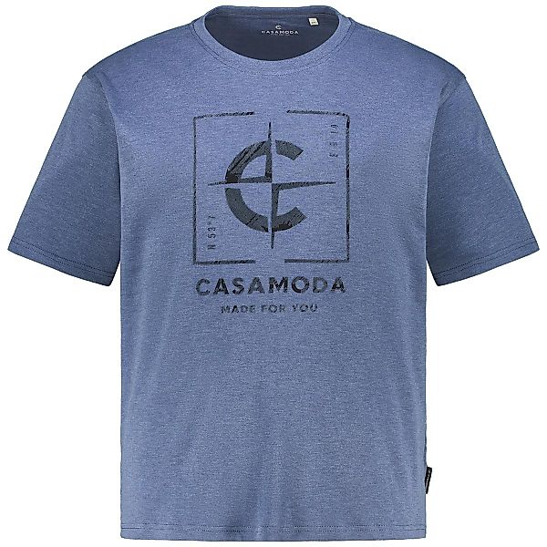CASA MODA T-Shirt mit Label-Print Farbe mittelblau Größe: 6XL günstig online kaufen