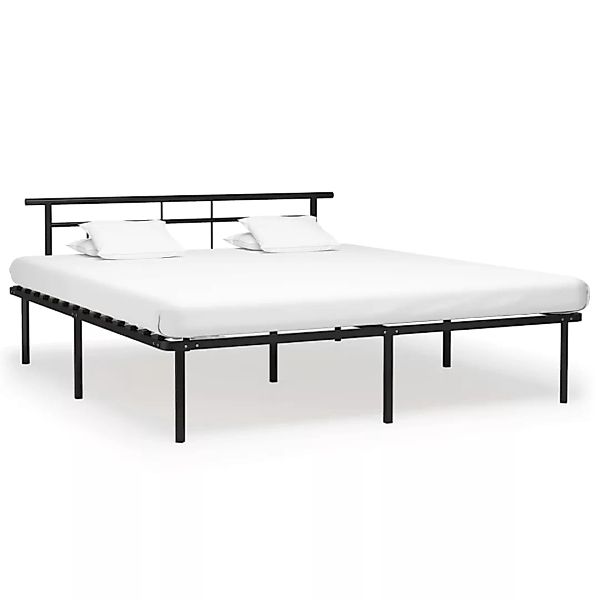 vidaXL Bettgestell Bettgestell Schwarz Metall 200x200 cm Doppelbett Bett Be günstig online kaufen
