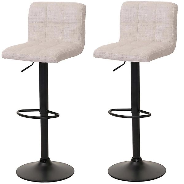 MCW Barhocker G87 2er-Set Creme-Beige Stoff Chenille günstig online kaufen