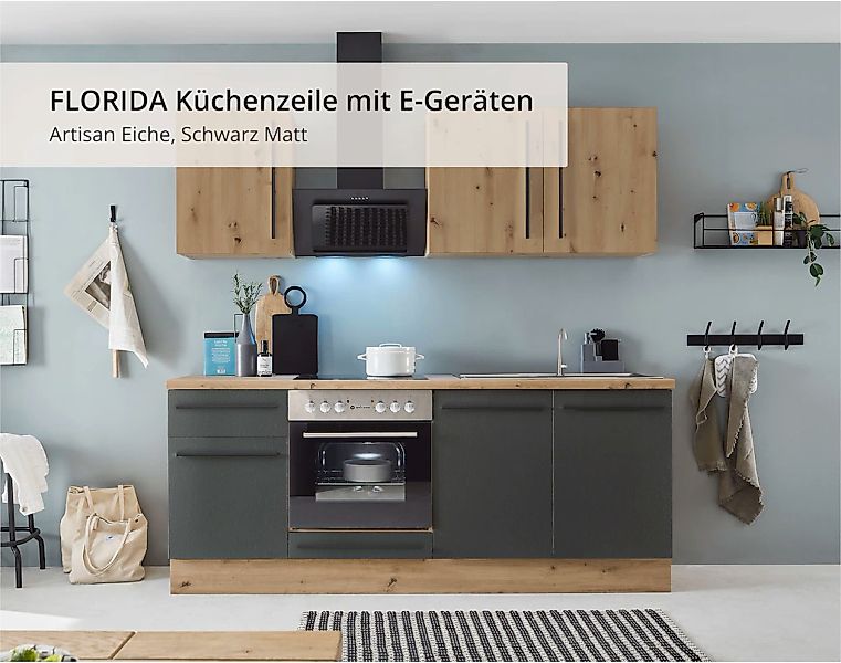 KOCHSTATION Küchenzeile "KS-Florida" mit 38mm starker Arbeitsplatte, wahlwe günstig online kaufen