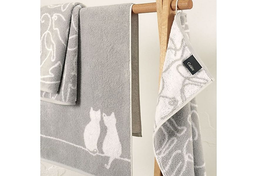 Cawö Handtuch 2 Stück Cawö Handtücher Cute Cats 6263-76 Katzen Grau 50x100, günstig online kaufen