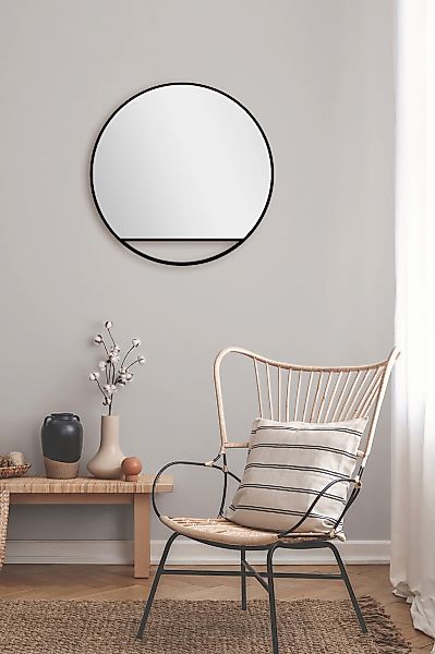 Talos Wandspiegel, dekorativer runder Spiegel mit Aluminiumrahmen, Ø 80 cm günstig online kaufen
