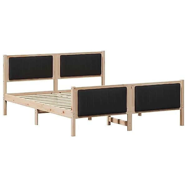vidaXL Bettgestell Braun und Schwarz 160 x 200 cm Massivholz Kiefer 3394310 günstig online kaufen