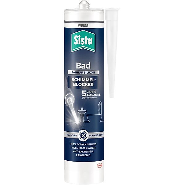 Sista Schimmelblocker Bad Silikon 280 ml Kartusche Weiß günstig online kaufen