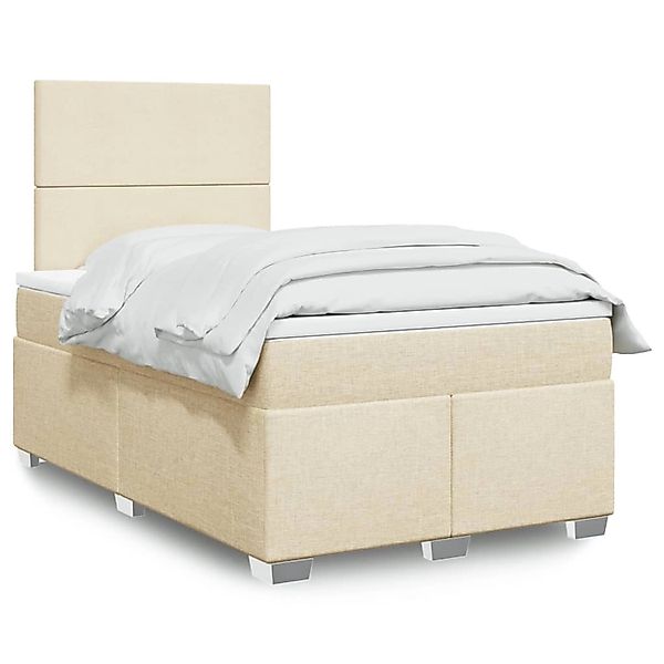 vidaXL Boxspringbett mit Matratze Creme 120x190 cm Stoff 3292725 günstig online kaufen