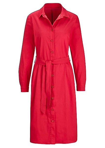 GOLDNER Sommerkleid "Elegantes Hemdblusenkleid mit Bindegürtel" Eingrifftas günstig online kaufen