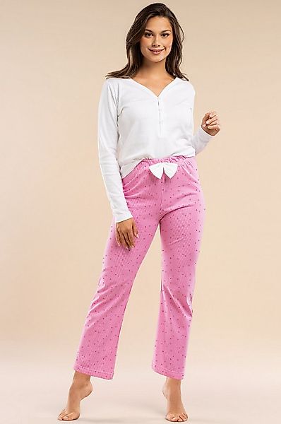 Mademoiselle Sommeil Pyjama Damen Schlafanzug mit weißem langarm Oberteil & günstig online kaufen