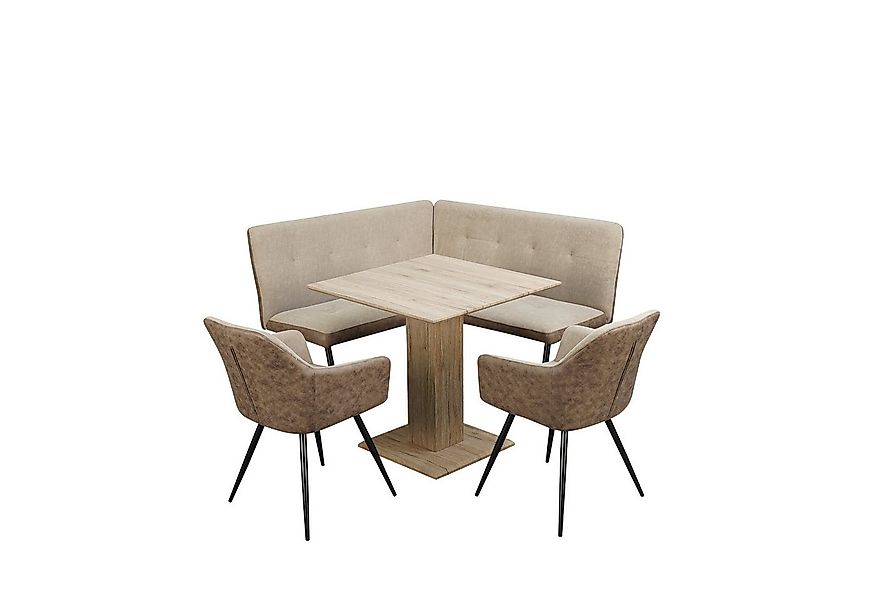 HTI-Living Eckbankgruppe Sitzgruppe Taupe/Antikbraun Joschka, (Set, 4-tlg., günstig online kaufen