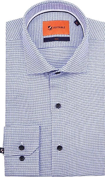Suitable Hemd Twill Druck Blau - Größe 39 günstig online kaufen