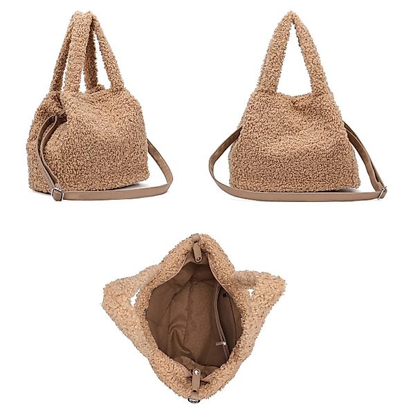ITALYSHOP24 Schultertasche DAMEN TEDDY Plüsch Shopper günstig online kaufen