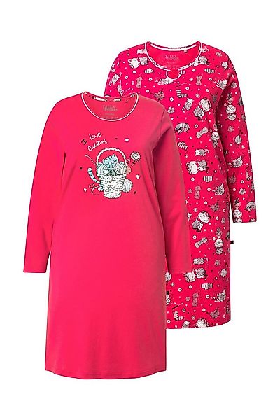 Ulla Popken Bigshirt Bigshirts 2er-Pack Katzen Rundhals Langarm günstig online kaufen