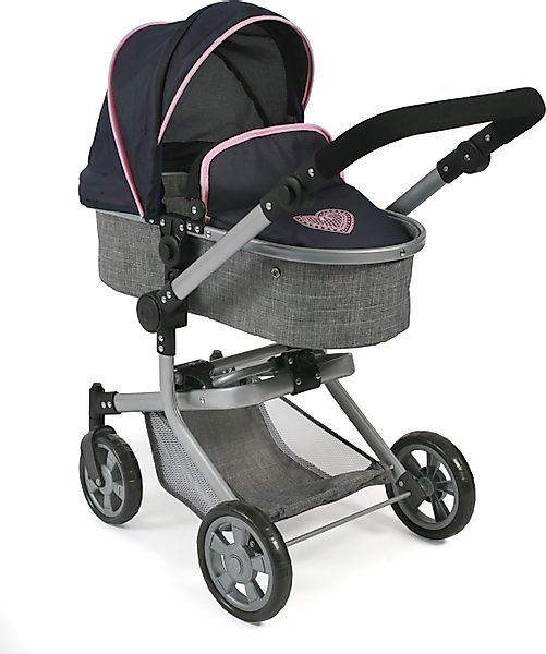 CHIC2000 Kombi-Puppenwagen Mika, Grau-Navy, mit schwenkbaren günstig online kaufen