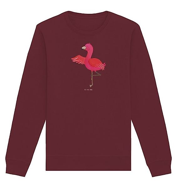 Mr. & Mrs. Panda Longpullover Größe M Flamingo Yoga - Burgundy - Geschenk, günstig online kaufen