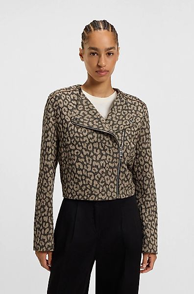 BOSS ORANGE Bikerjacke "Jaleo Premium Damenmode", in Cropped-Länge, Leo-Jac günstig online kaufen