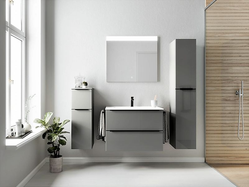 nobilia® Badmöbel-Set Levere, (4-St., vormontiert, mit günstig online kaufen