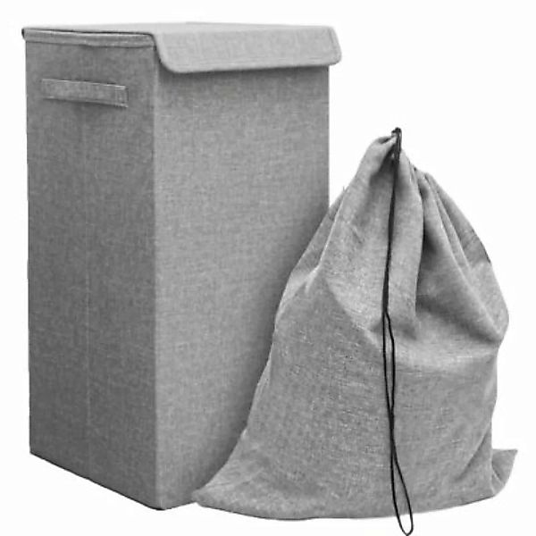 Dune Design® Wäschekorb Uno mit Wäschesack 30x30x60cm Hellgrau günstig online kaufen
