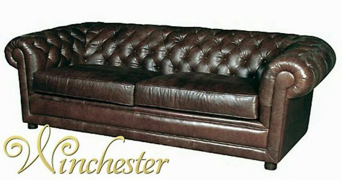 JVmoebel 3-Sitzer Chesterfield Ledersofa Braune Sofa Polster Sitz 100% Lede günstig online kaufen