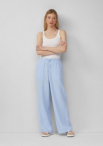 QS Chinos Hose Leinenmixhose mit Gummizug und weitem Bein günstig online kaufen