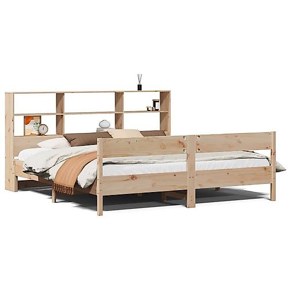 vidaXL Bett, Massivholzbett mit Regal ohne Matratze 180x200 cm Kiefer günstig online kaufen