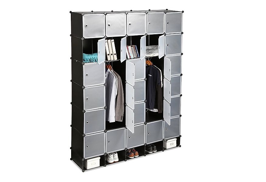 relaxdays Kleiderschrank XXL Kleiderschrank Stecksystem schwarz günstig online kaufen