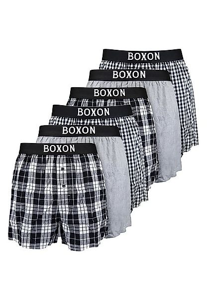 BOXON Boxershorts 6er Pack Web (Spar-Set, 6-St) Boxershorts - Baumwolle - m günstig online kaufen