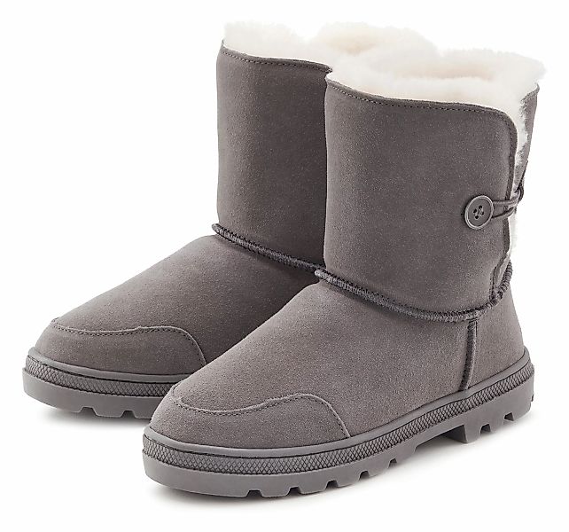 LASCANA Winterstiefel, aus kuscheligem Lammfell, robuste Sohle, Winterstief günstig online kaufen