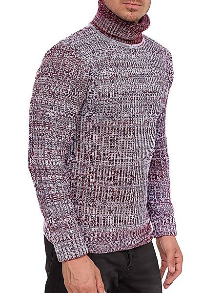 R-NEAL Rollkragenpullover Melierter Grobstrick Rollkragen Pullover Streetwe günstig online kaufen