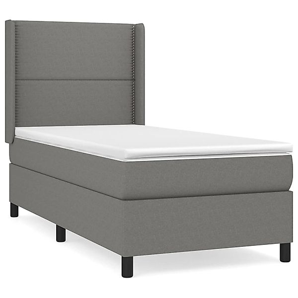 Vidaxl Boxspringbett Mit Matratze Dunkelgrau 80x200 Cm Stoff günstig online kaufen