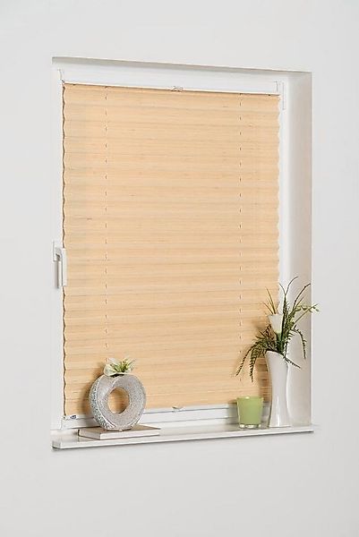 K-HOME Plissee LUCERA, Lichtschutz, ohne Bohren, verspannt, Klemmfix, BAMBU günstig online kaufen