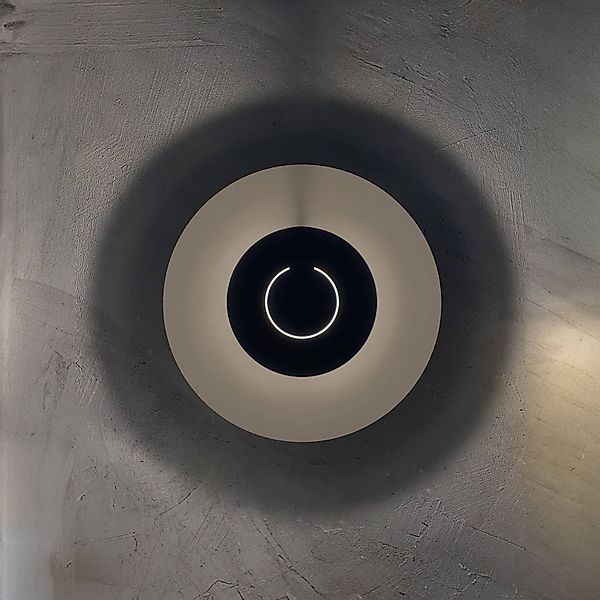 Knikerboker LED-Wandlampe DoppioZero, creme/grau, Ø 30 cm günstig online kaufen
