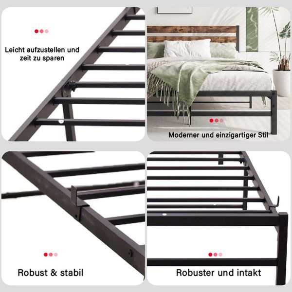 OKWISH Metallbett Jugendbett (mit Lattenrost, Bettrahmen günstig online kaufen
