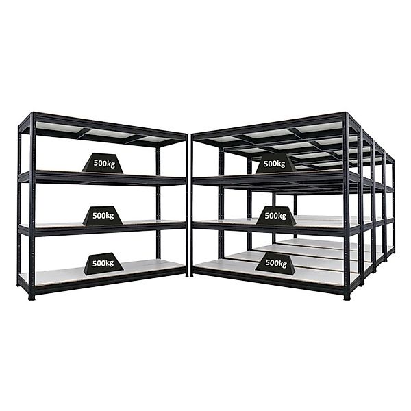 PROREGAL Mega Deal 5x Schwerlastregal Dino HxBxT 180x200x60cm 4 Melamin-Ebe günstig online kaufen