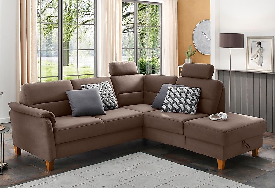 Home affaire Ecksofa "Palmera L-Form", Federkern, wahlweise mit Bettfunktio günstig online kaufen