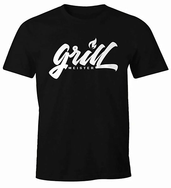MoonWorks Print-Shirt Herren T-Shirt Grillmeister Fun-Shirt Grillen Barbecu günstig online kaufen