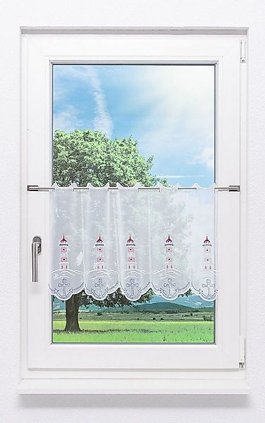Plauener Spitze® Scheibengardine Leuchtturm (1 St), transparent, HxB 40x48. günstig online kaufen