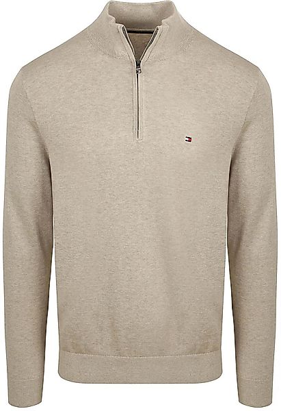 Tommy Hilfiger Half Zip Pullover Essential Greige - Größe S günstig online kaufen