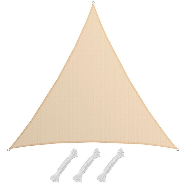 AMANKA HDPE Sonnensegel - 6 x 6 x 6m Dreieck Beige günstig online kaufen