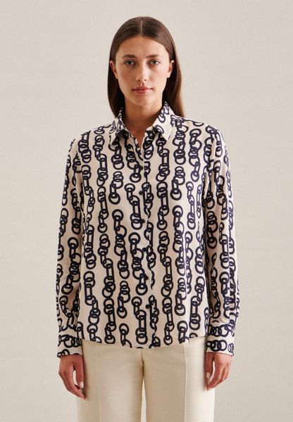 seidensticker Hemdbluse "Schwarze Rose" Langarm Kragen Kettenprint günstig online kaufen