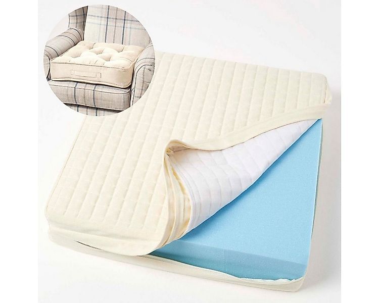 Homescapes Sitzkissen Wattierter Sitzkissenbezug 50 x 50 x 10 cm aus Baumwo günstig online kaufen