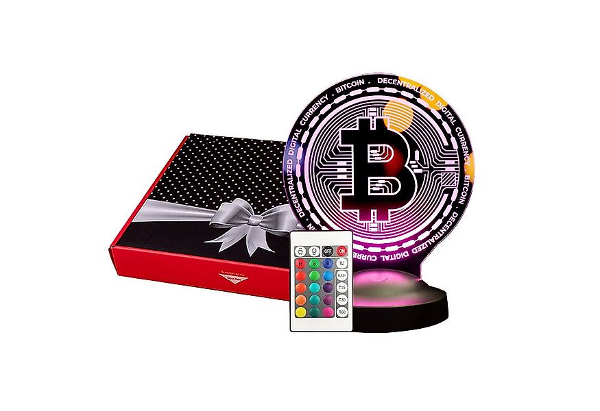 Geschenkelampe LED Nachttischlampe Bitcoin 3D Gravur Nachtlicht Geschenk fü günstig online kaufen